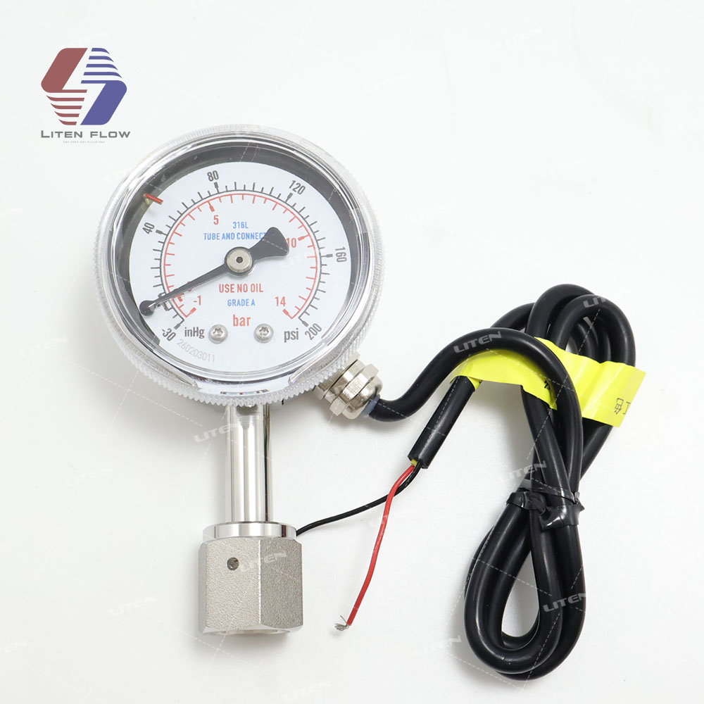 YXJ-50E contact pressure gauge with switch contacts for high purity gas alarm monitoring
