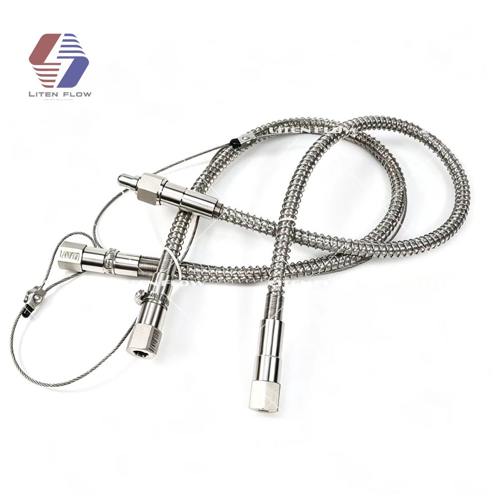 flexible metal hose with stainless steel safety cable